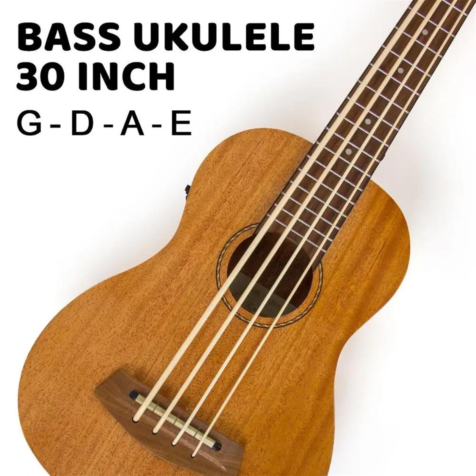 Ukulele Baritono Basso Alto Da 30 Pollici Con Stelo Di Regolazione Del Plettro Della Tracolla