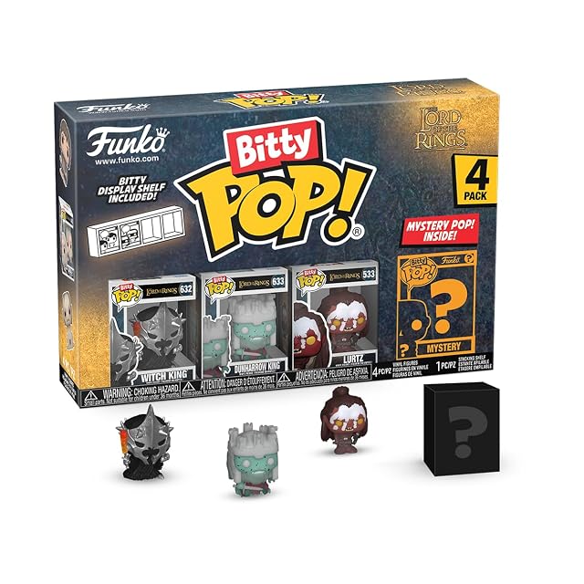 Funko Bitty Pop! Lord of The Rings - Witch King 4PK​ Y una Minifigura Misteriosa Sorpresa - 0.9 Inch (2.2 Cm)