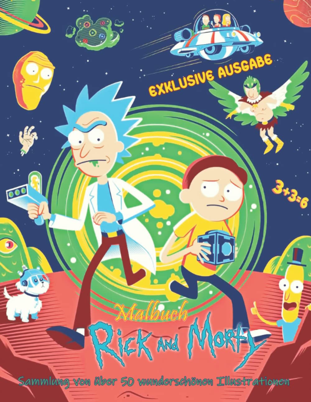 Rick aոd Morty – Malbuch - EXKLUSIVE AUSGABE - Sammlung von über 50 wunderschönen Illustrationen