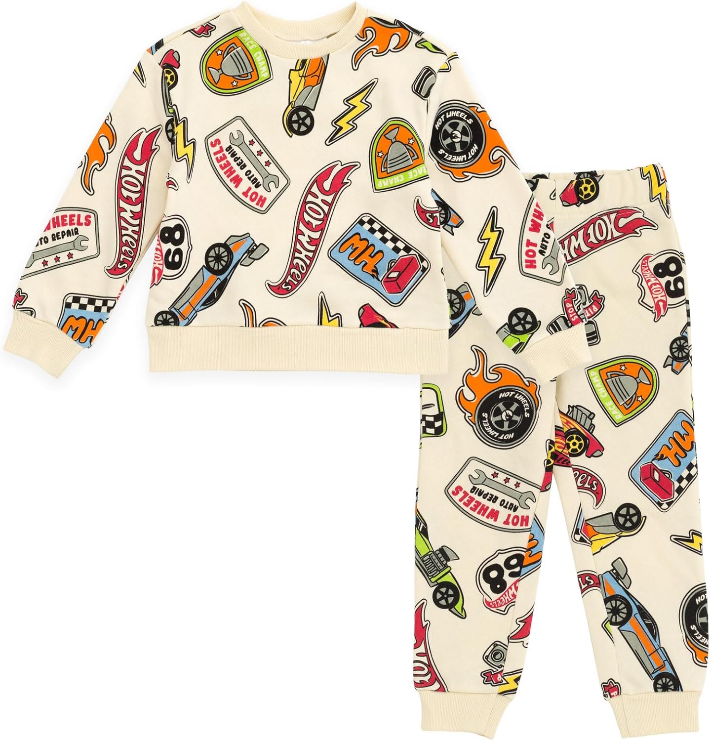 Hot Wheels Boys 2 Piece Fleece Sweatshirt and Jogger Pant Set