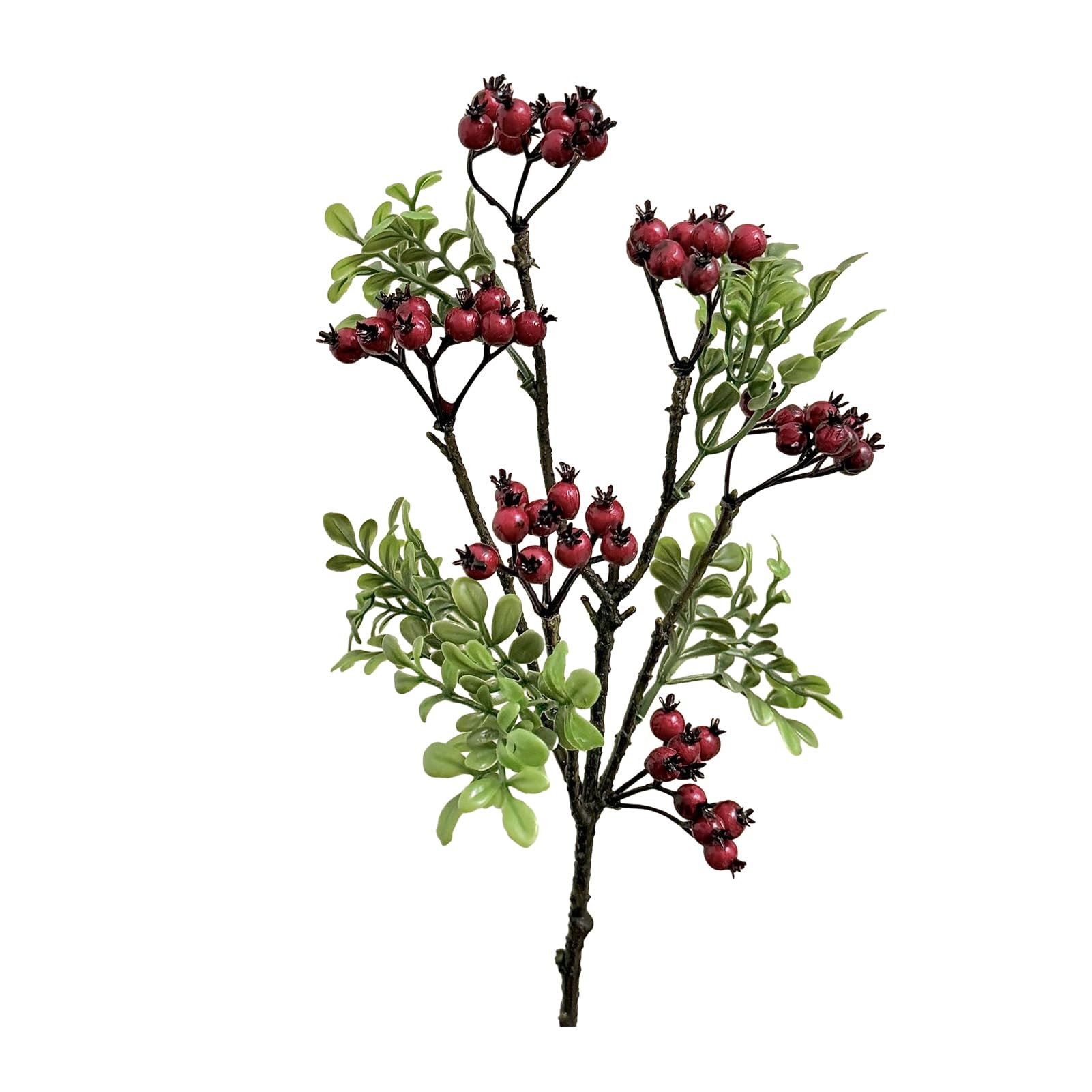 Virelynx Artificial Berry Branch – Realistic Faux Blueberry Stem with Leaves, Fake Fruit Vase Filler for Home Office Wedding Party Kitchen