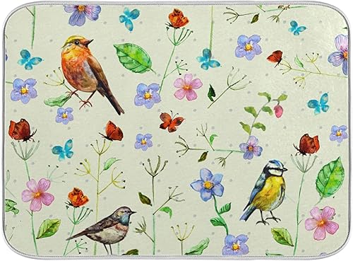 Miniatura 29 de Cherry Blossom Series - Tapete de secado de platos para encimera de cocina, 18 x 16 pulgadas, tapete absorbente de microfibra para platos