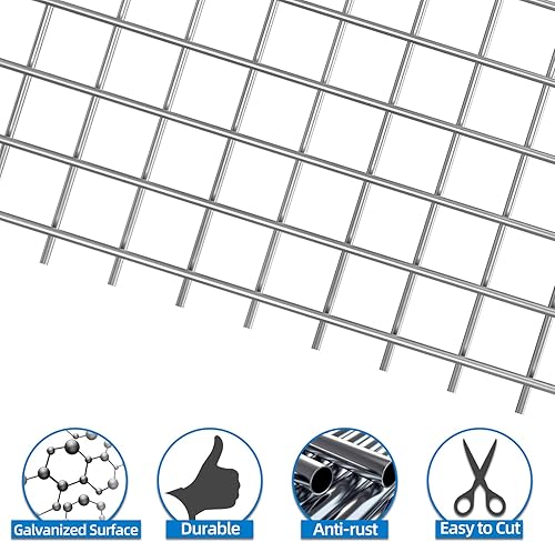 Miniatura 4 de Decorlife - Paño de malla de alambre galvanizado cuadrado de calibre 12 pulgadas x 50 pies, rollo de malla de alambre galvanizado para halcones,