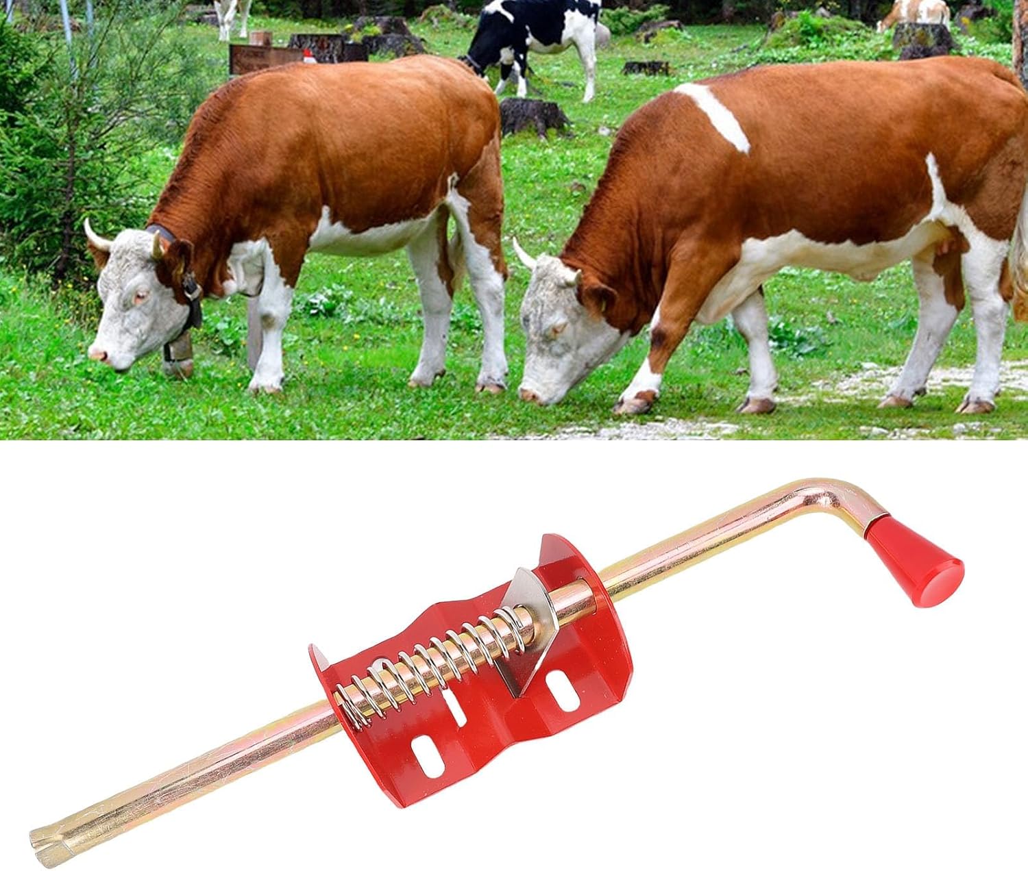 2 Packs Farm Gate Anchor Cane Bolt 18in, Heavy Duty Gate Drop Rod Metal Gates Stopper for Farm and Pastures