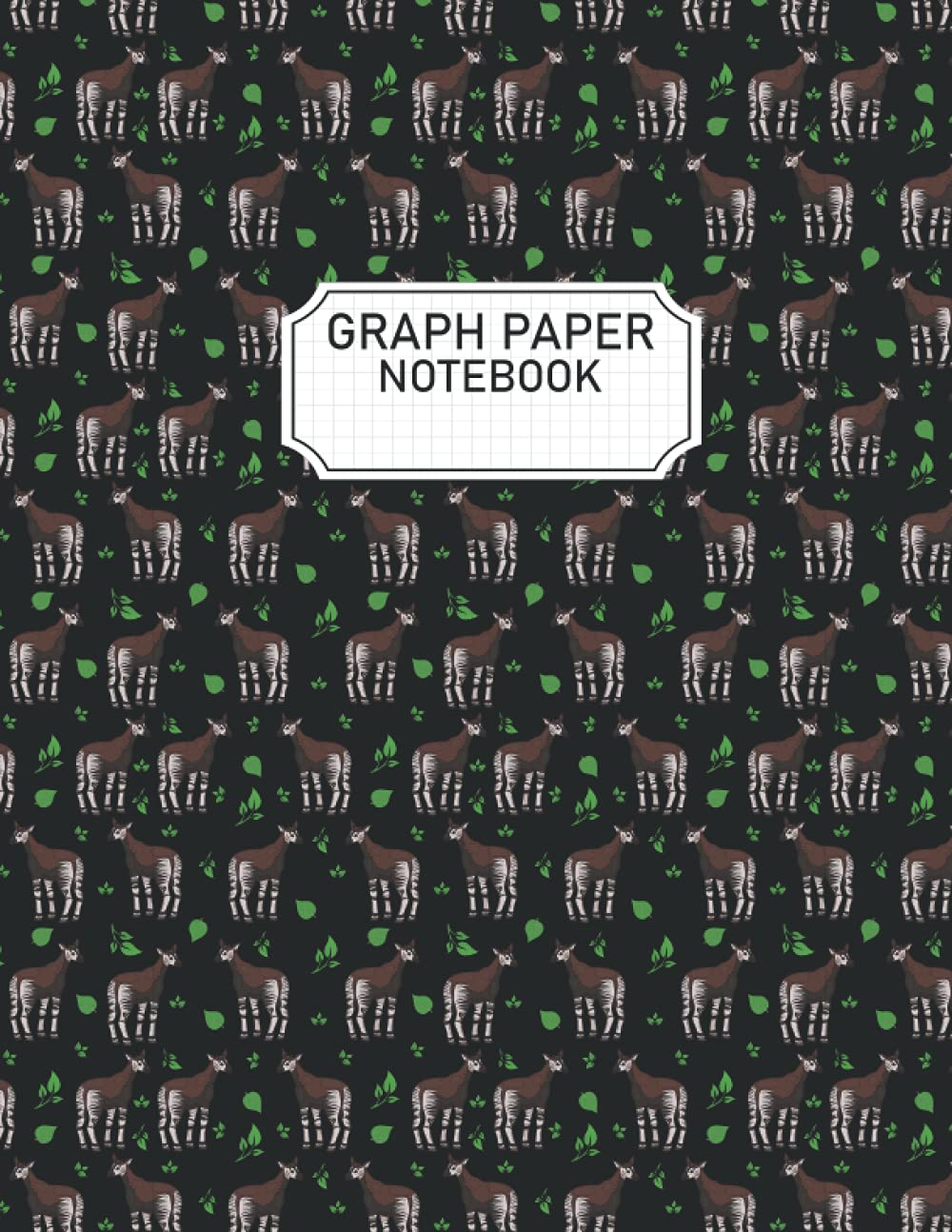 Okapi Graph Paper: Okapi Graph Paper Notebook To Write Notes, 4x4 Quad Rule - 8.5" x 11" Inches - 100 Pages