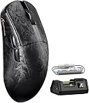ATTACK SHARK R11 Ultra 8K Carbon Fiber Wireless Gaming Mouse-Black Ink | 42000 DPI-PAW3950 MAX Sensor-49g Lightweight,Nordic 52840 MCU Chip,Wired/BT/2.4Ghz Programmable,RGB Coiled Cable for PC Mac