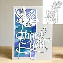 Flowers and Thank You Words Metal Die Cuts,Flowers Leaf Words Tags Frame Festival Cutting Dies Cut Stencils for DIY Photo Decorative Embossing Paper Dies for Scrapbooking Card Making