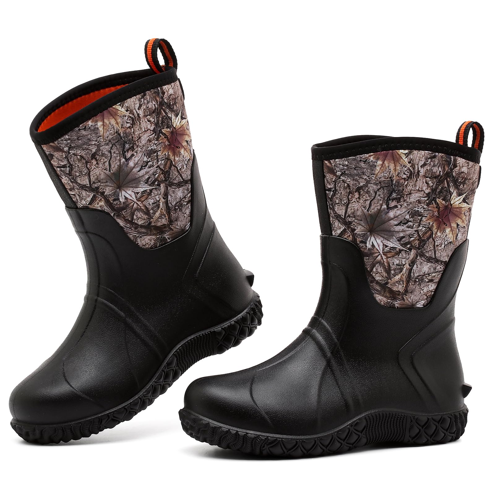 Botas de Agua Mujer Estampado Zapatos de jardín y de granja | PVC impermeable suela antideslizante, paneles elásticos, Otoño e Invierno