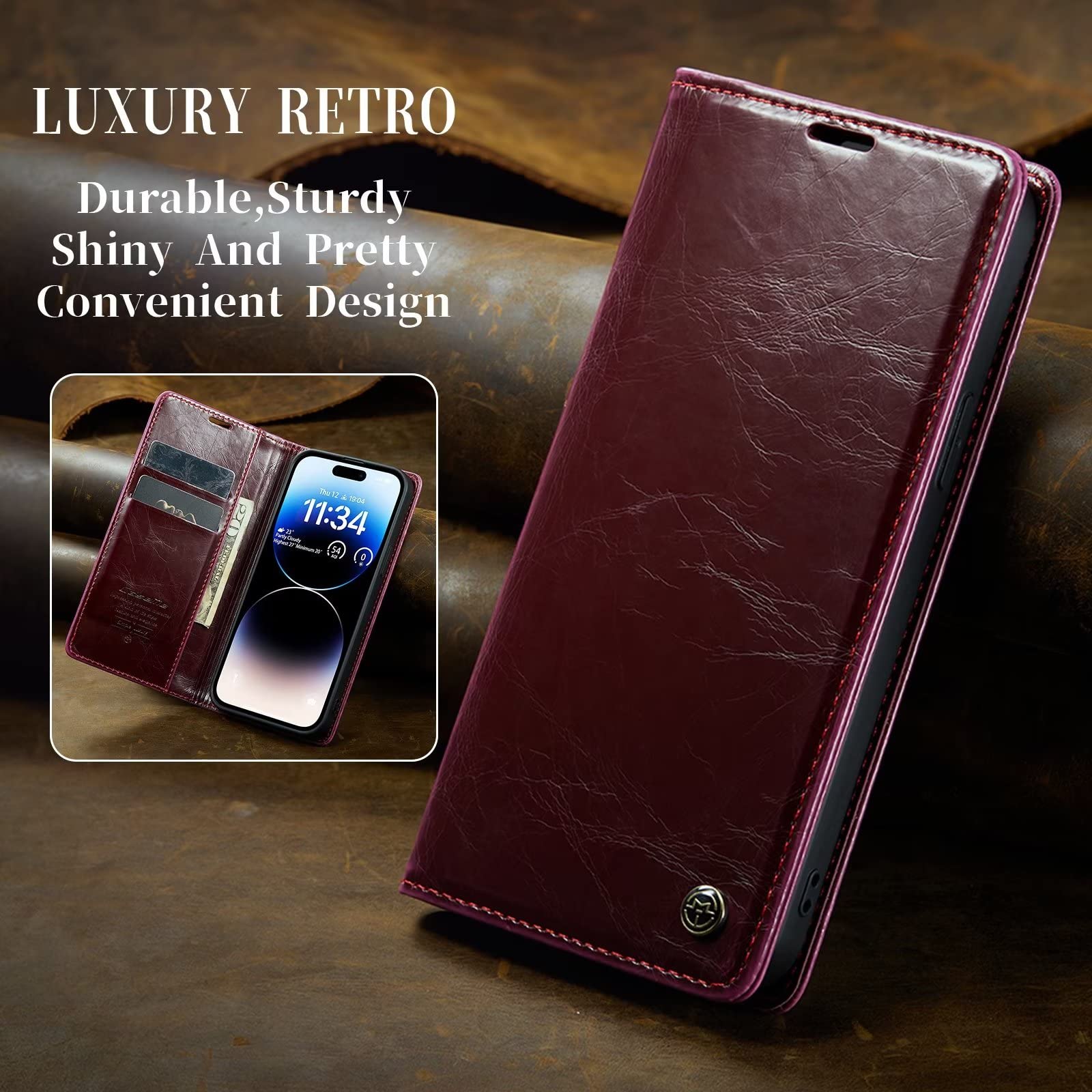 SLWYF Cover per Samsung Galaxy S10 Plus con 2 Pellicola Vetro Temperato Custodia in Pelle PU