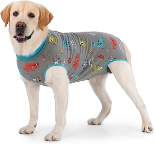 Recovery Suit for Dogs After Surgery Dog Recovery Suit Female Male Soft Cotton Dog Surgical Onesie for Dogs After Spayed Neuter Substitute E-Collar Cone