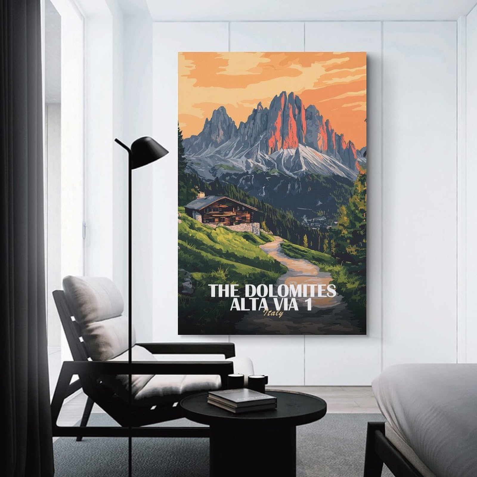 Junmoney Unframe-Style-20 The Dolomites Alta Via 1, Italy Home Decor Wall Art, 20X30inch(50X75cm), For Work Areas, Reading Rooms Or Studios, An Interior Accent For Desk Areas