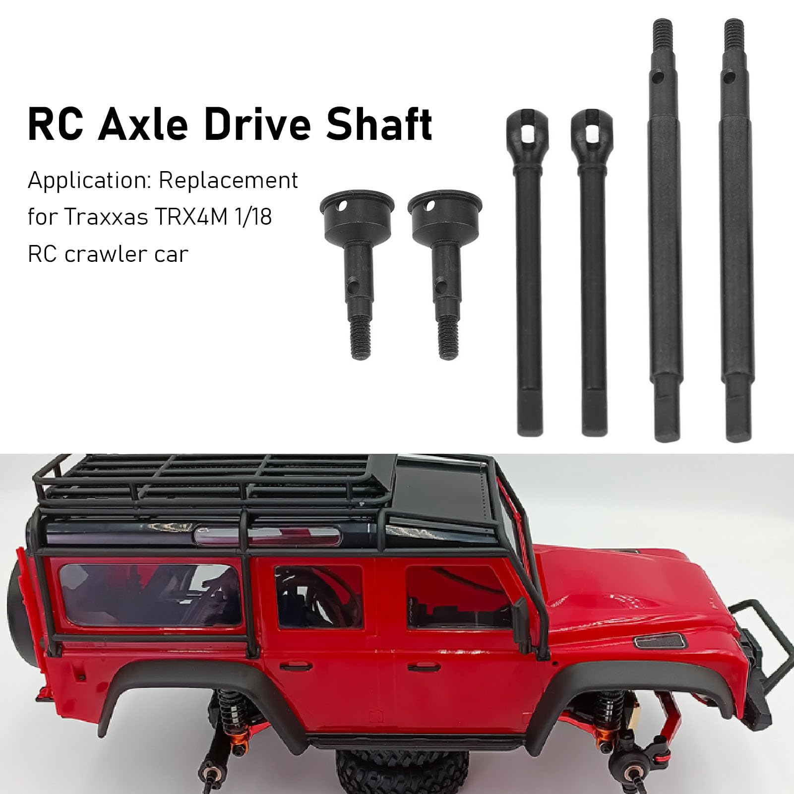 Set Aggiornamento TRX4M: Alberi Trasmissione In Acciaio 5mm + Mozzi In Ottone 6mm Per RC 1/18 - 3