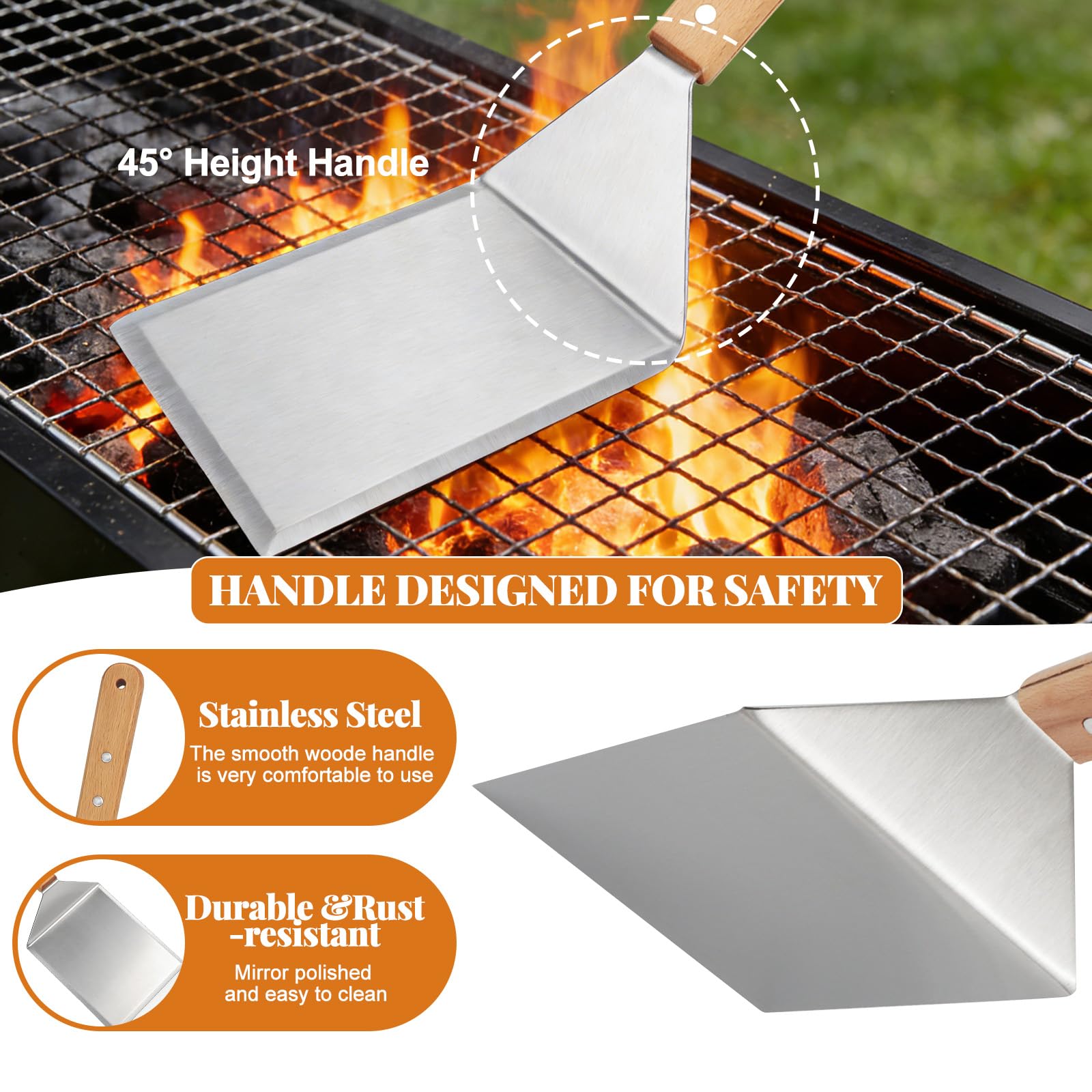 2 Pezzi Spatola Paletta Cucina Spatola per Pizza Cucina Attrezzi Spatola Barbecue Inox per Hamburger Pizza Grill Teppanyaki