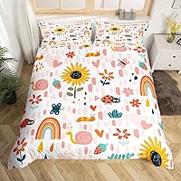 Vista 11 de Decoración de habitación kawaii, juego de funda de edredón arcoíris tamaño Queen para niños y niños, lindo diseño de nubes, acuarela, gotas