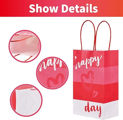 Miniatura 5 de Gatherfun Hot Heart Love - Bolsas de regalo de papel kraft con asas para el día de San Valentín, bodas, compromisos, aniversarios, despedidas de