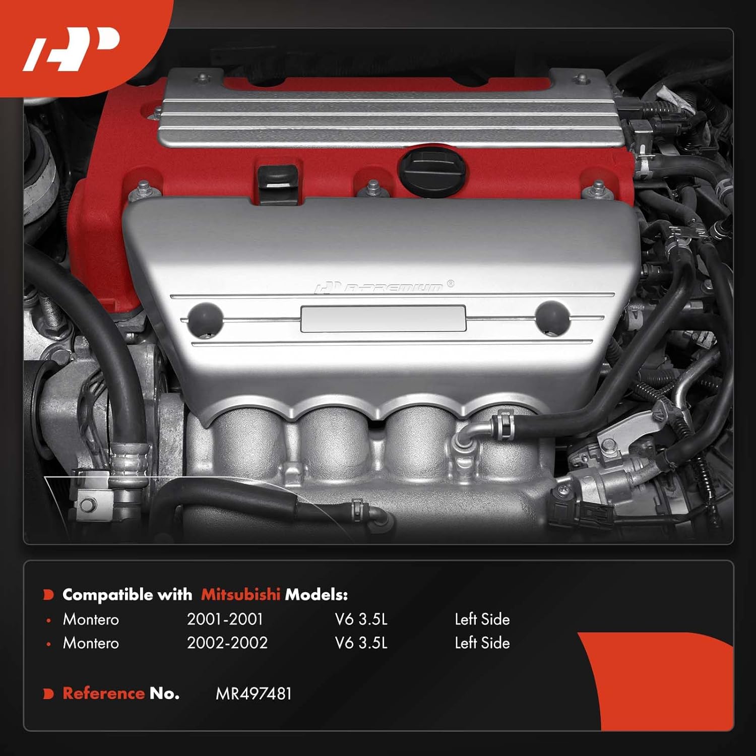 A-Premium Left Side Exhaust Manifold Kit W/Studs [3.5L] Compatible with Mitsubishi Montero 2001 2002