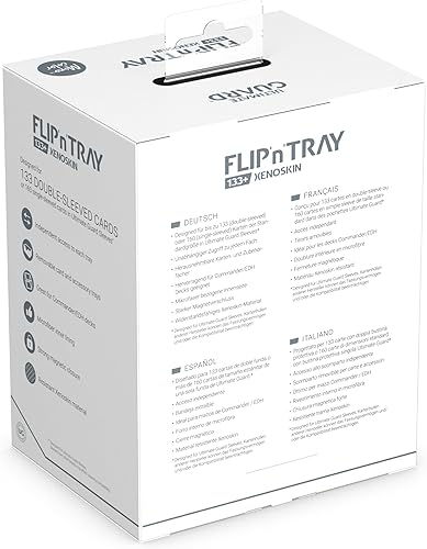 Miniatura 8 de Ultimate Guard Flip 'n' Tray 133+, funda para 133 tarjetas TCG de doble manga + bandeja de dados, negro, cierre magnético independiente y forro