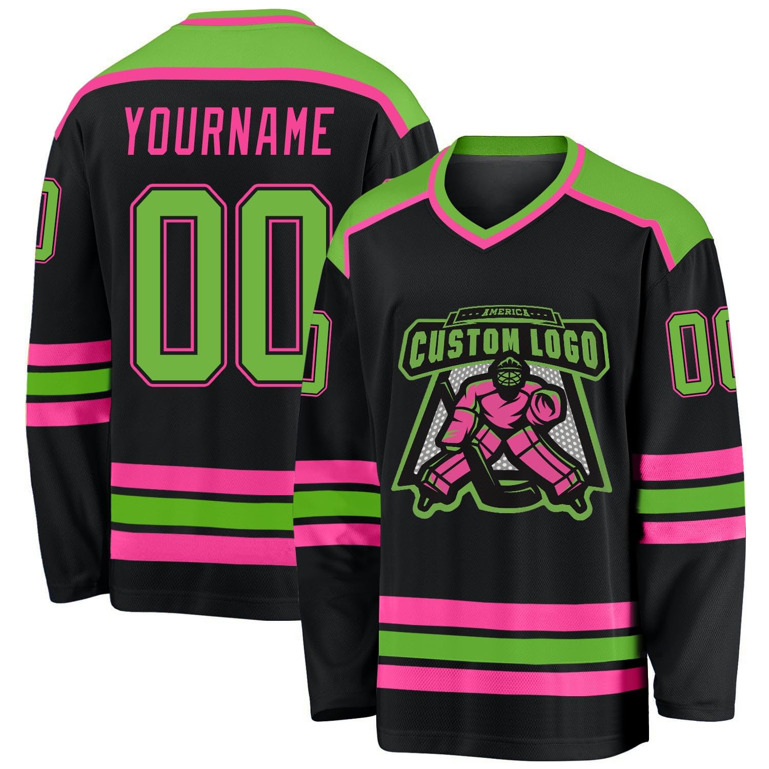 Custom Football Jersey - Personalized With Team Name & Number, Men/Women/Youth, Black & Grey