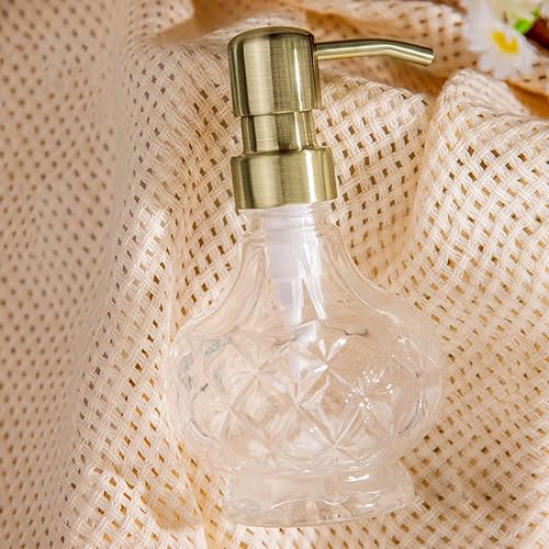 Miniatura 2 de Dispensador de jabón de vidrio para baño, dispensador de jabón de manos con bomba de acero inoxidable, dispensador de jabón líquido y loción,