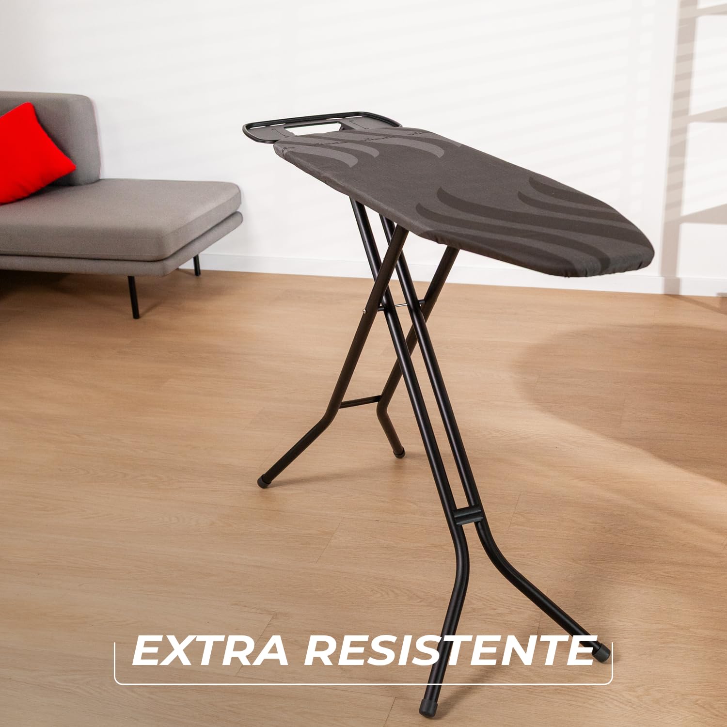 Vileda Tabla de Planchar Total Reflect Ultimate, Planchado Extra rápido, Extra Robusta, Superficie de Planchado Amplia, Altura Ajustable, Reposa Plancha XXL, Fácil de Plegar y de Guardar