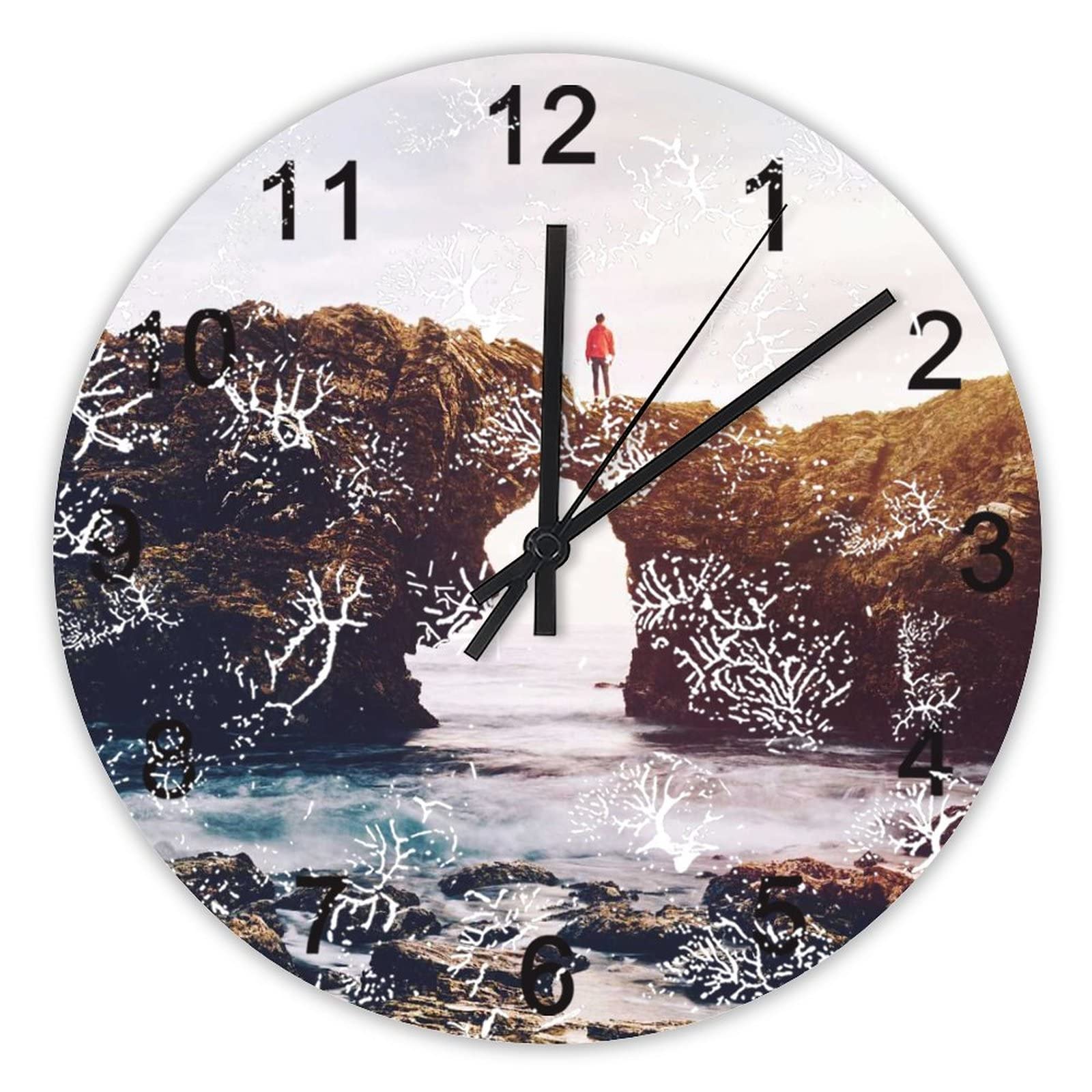 Horloge murale silencieuse sans tic-tac grand format de 40,6 cm à piles