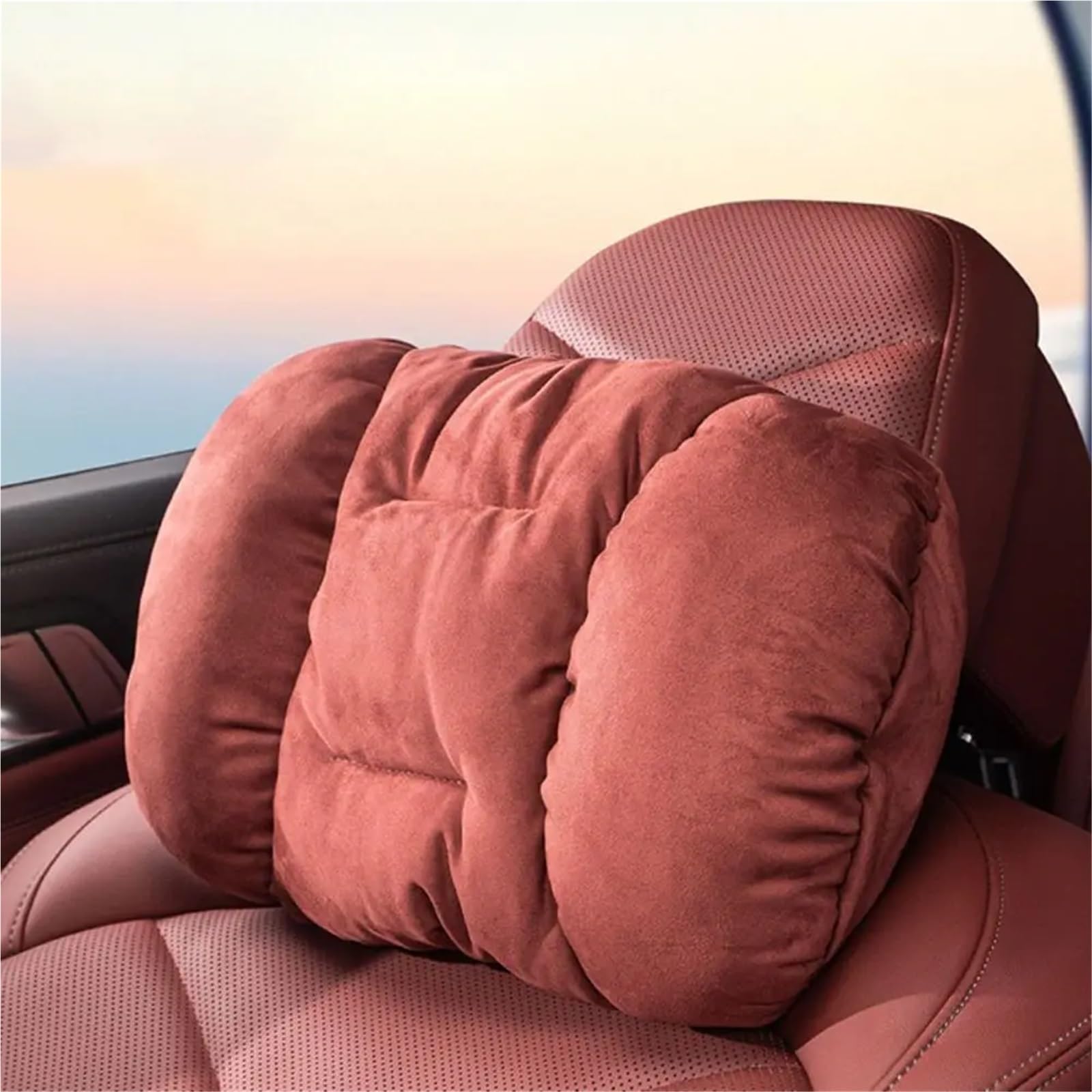 Cervical Reposacabezas Almohada para el Cuello del Asiento del Coche, reposacabezas de Felpa de Invierno, cálida y cómoda, Almohada Lumbar Universal.