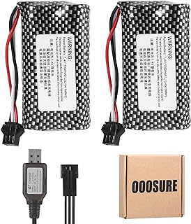 HJ 7.4V 1300mAh SM3P Li-ion Batteries with 2S SM-3P Charging Cable for Some Kind of Stunt Toy Car Watch Off-Road Truck Clamping Car Remote Control Machine