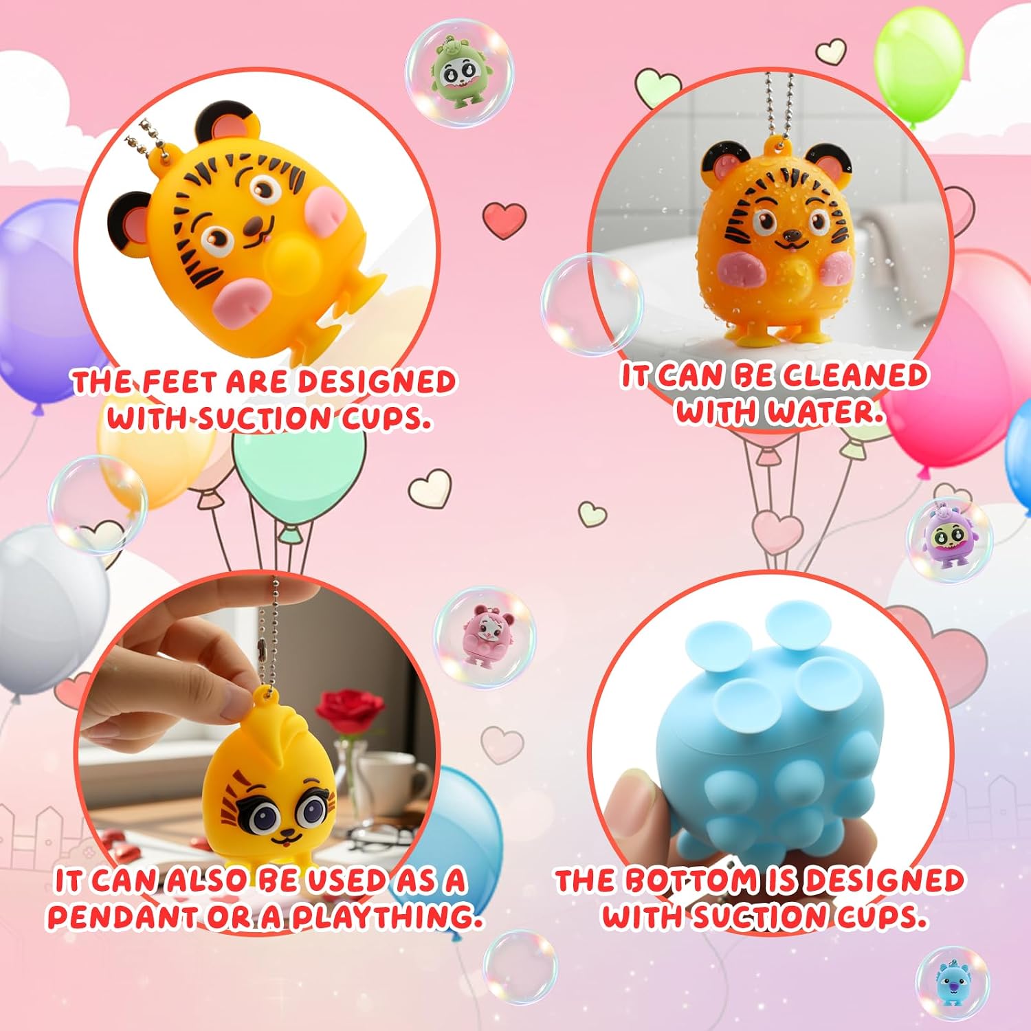 24 PCS Valentines Day Gifts for Kids, Easter Eggs Fillers, 3D Animal Pop Toys, Treasure Box Toys for Classroom, Pinata Stuffers Carnival Prizes, Fidget Toys Bulk, Prizes for Classroom image 4
