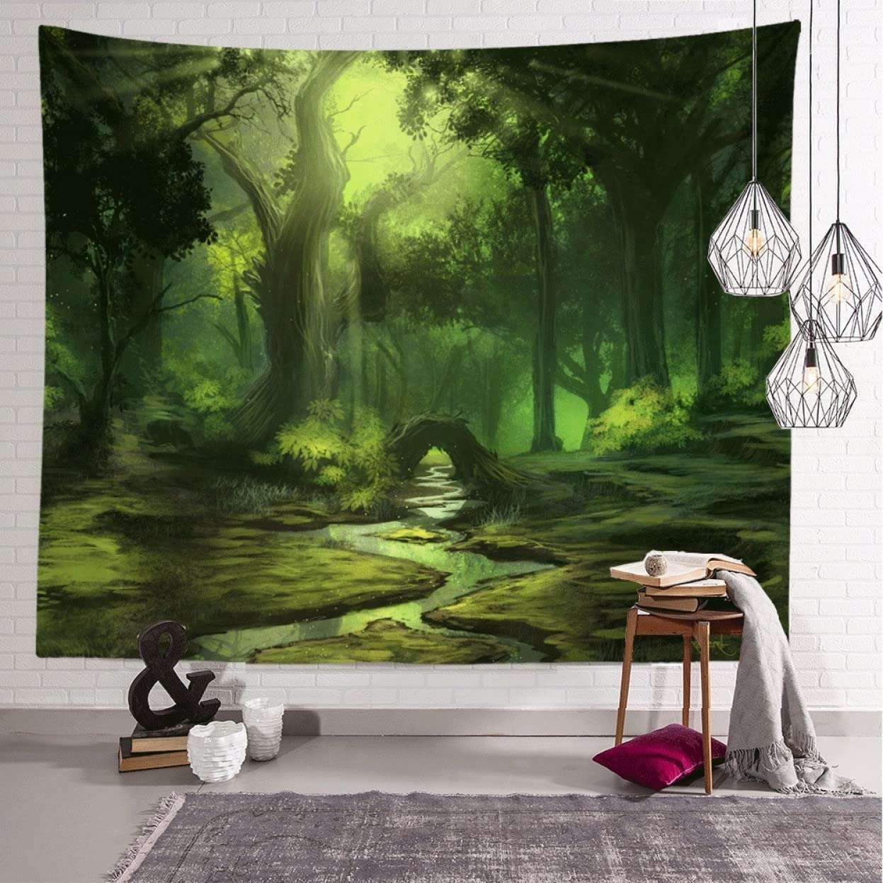 Amazon.co.jp: SGNYXH タペストリー 童話的な森 100*150cm 幻想