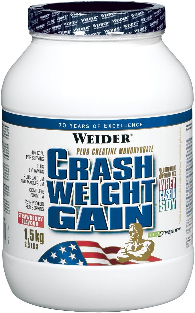 Amazon Weider Nutrition Crash Weight Gain Strawberry Powder 1500g
