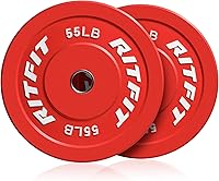 Vista 18 de RitFit Color Coded Bumper Plate, Olympic Bumper Plate for Barbell, 2-Inch Bumper Weight Plates With Steel Insert, rubber weight plates for Strength