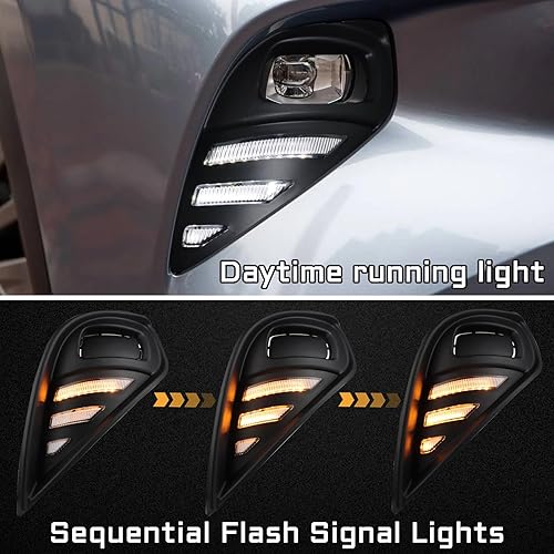 Miniatura 3 de Switchback - Lámpara LED de parachoques delantero antiniebla con flash dinámico LED intermitente compatible con Toyota Highlander 4TH 2021 2022 2023