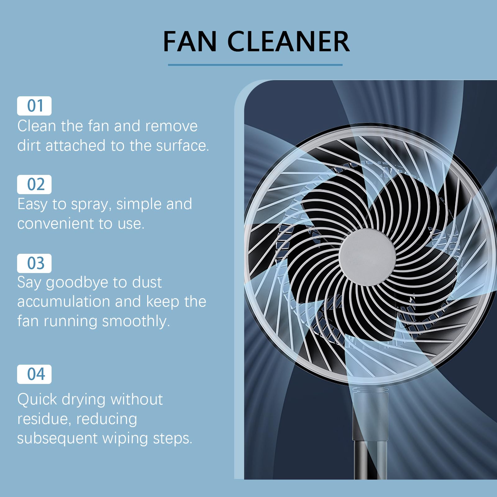 One-Spray Clean Ventilator- und Klimaanlagenreiniger, hocheffiziente Staubentfernung, multifunktionales Schaumreinigungsspray, für Stand- und Bodenventilatoren, verlängert die Lebensdauer (6pcs)