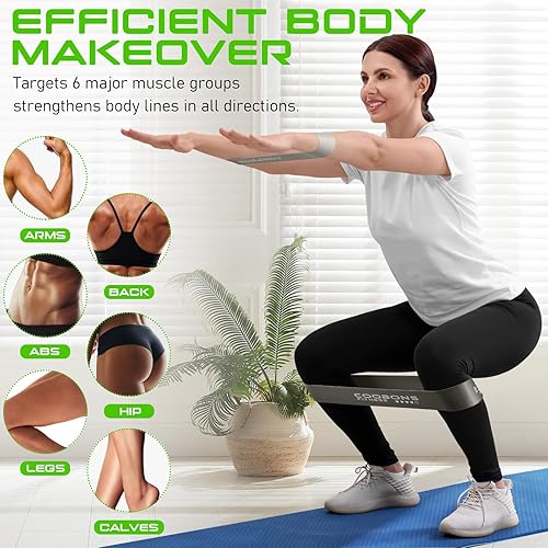 Miniatura 4 de Bandas de resistencia para entrenamiento, bandas de ejercicio para mujeres y hombres, bandas elásticas de látex para yoga, pilates, rehabilitación,