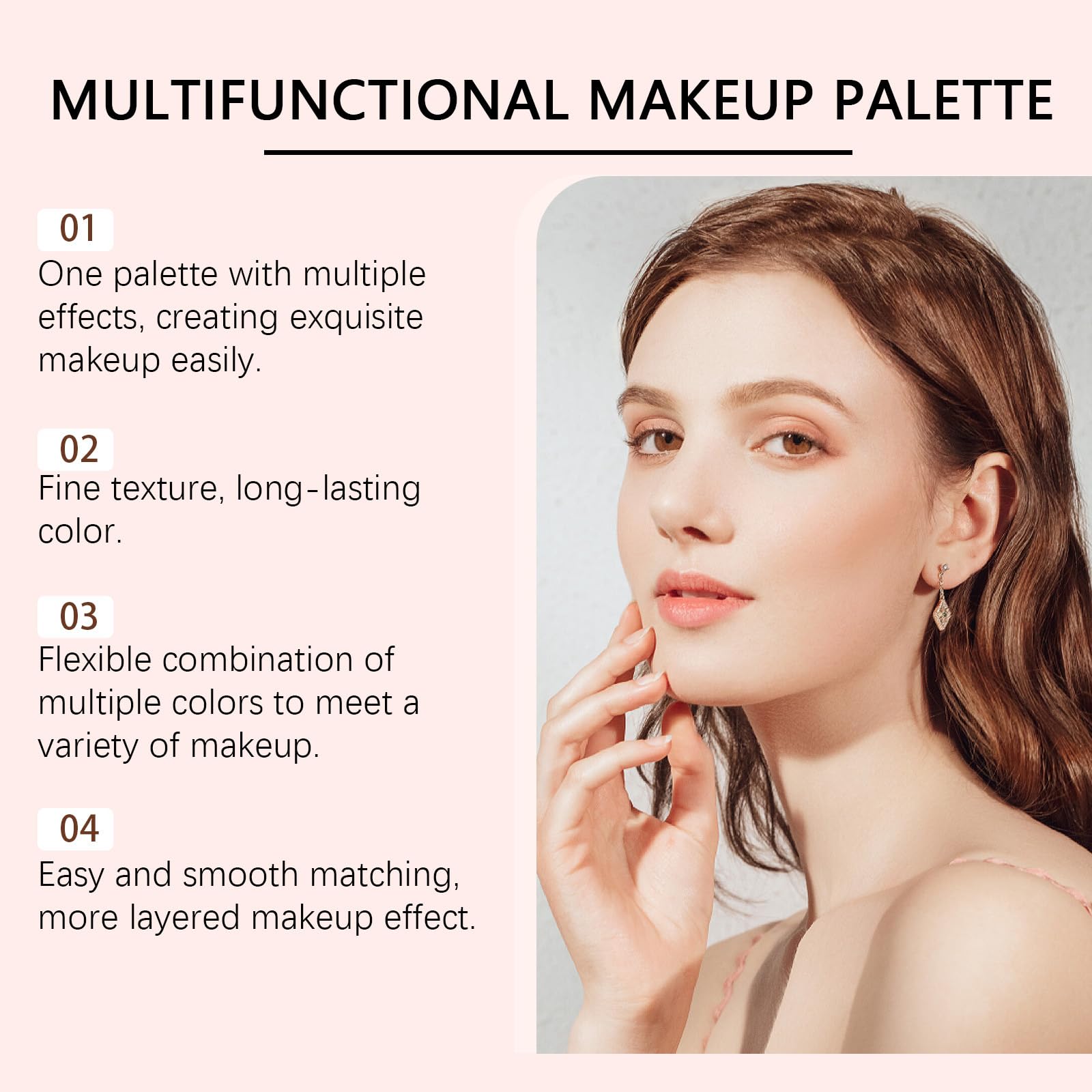Paleta makijażu All in One z pieczonym fundamentem i wycofaną szczoteczką Kabuki, Subtle Beauty Makeup Stack dla dojrzałej skóry, Paleta cieni do oczu, Zestaw All-in-One z neutralnymi (8 pudełek)