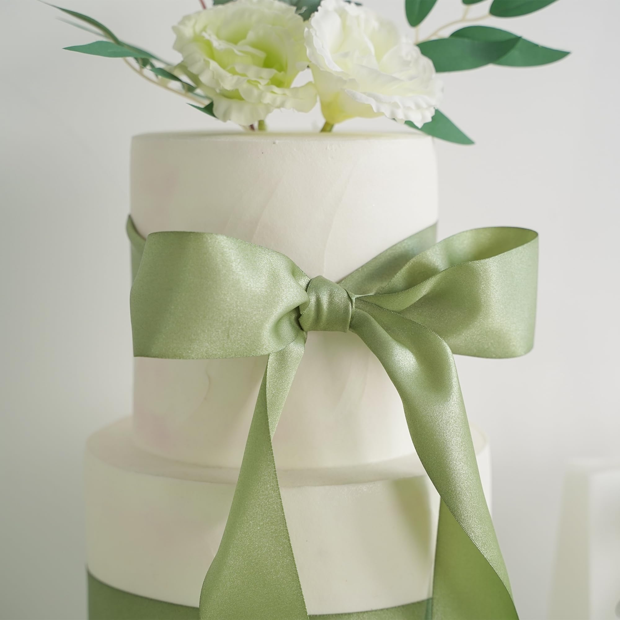 Snapklik.com : HUIHUANG Dusty Sage Green Ribbon 2 Inch Double-Faced ...