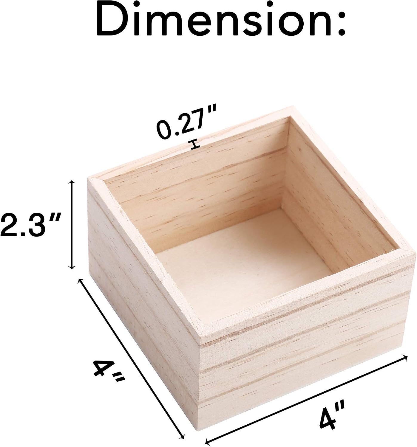 CALPALMY 12 PCS 4'' x 4'' Rustic Wooden Box Storage Organizer Craft Box for Collectibles Home Venue Decor Succulents