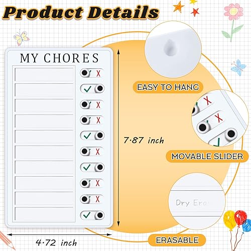 Miniatura 2 de Pizarra de lista de verificación de borrado en seco, lista de tareas, tabla de tareas deslizante, lista de verificación de plástico para caravanas,