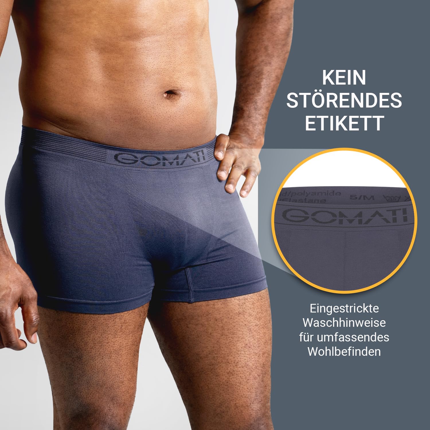 Gomati Herren Seamless Pants (6er Pack) Nahtlose Boxershorts aus Microfaser-Elasthan