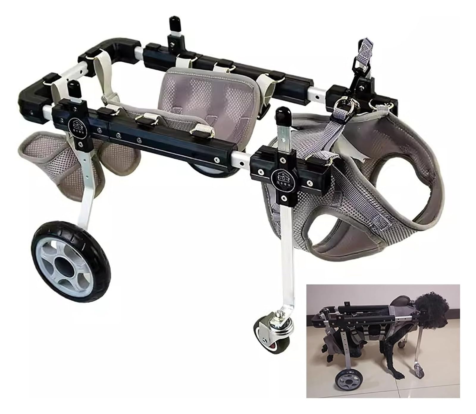 Fauteuil roulant réglable pattes arrières pour la promenade du chien