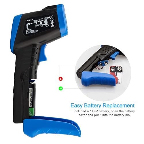 Miniatura 4 de Pistola de termómetro infrarrojo, pistola de temperatura INFURIDER mide la temperatura de -58  a 842  con pantalla retroiluminada, pistola