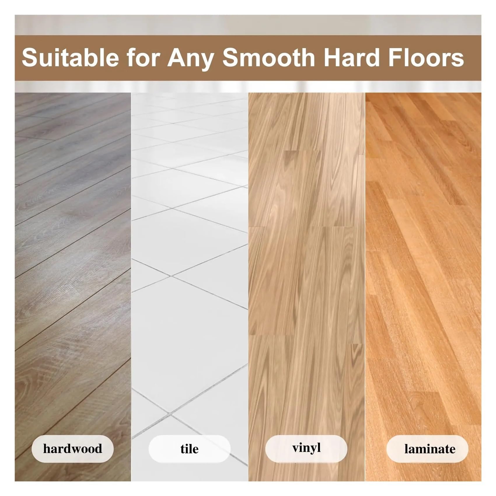 Feltrini per mobili Guide for mobili in feltro for pavimenti in legno – 8 pz for da 4" con design a scanalatura