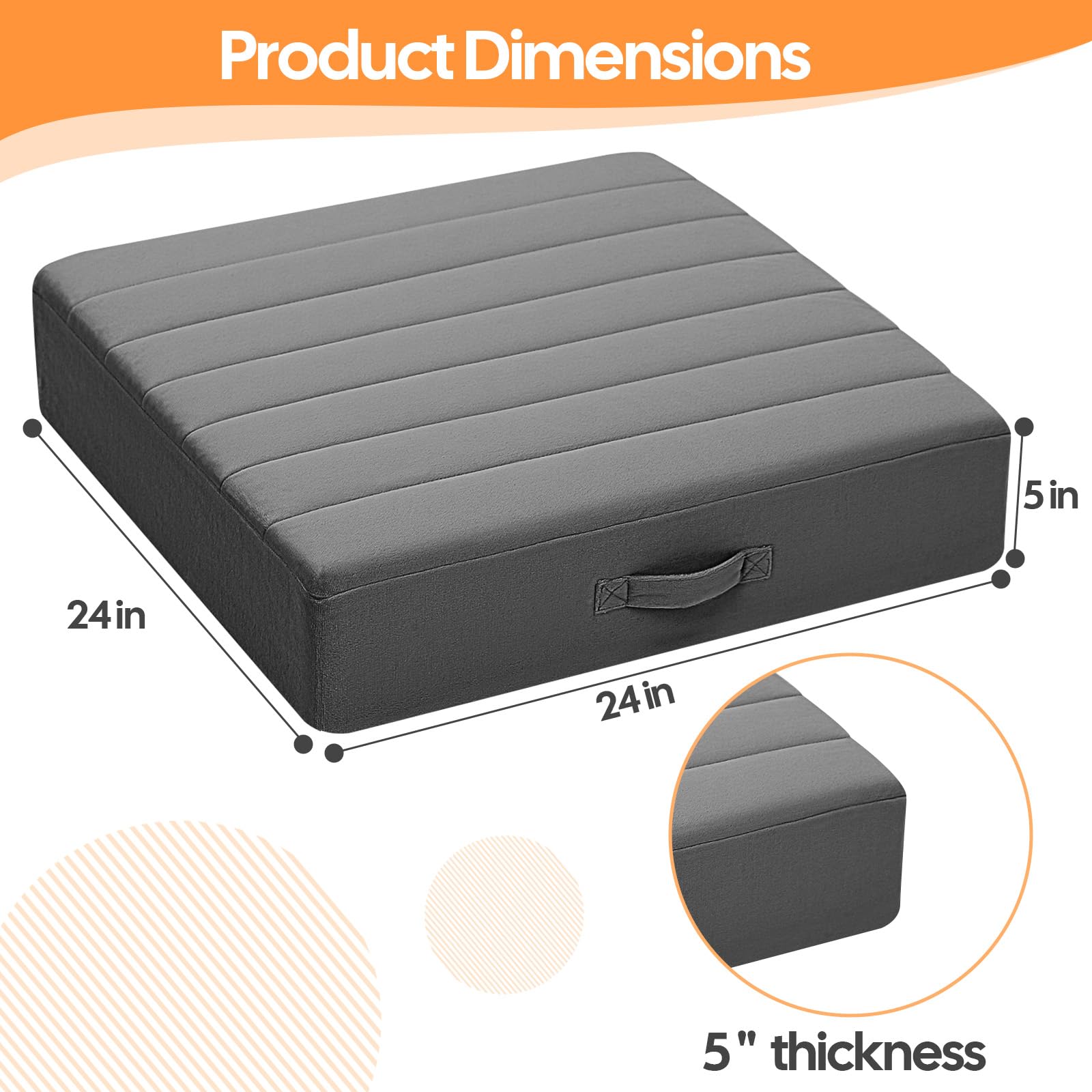 Amazon.com: MeMoreCool Square Floor Pillows for Adults Kids, 2 