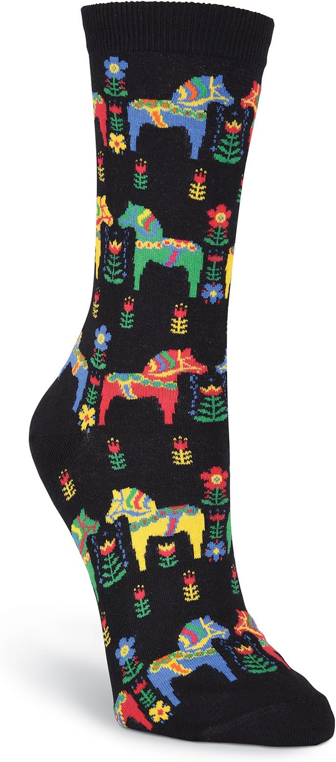 K. BellWomen's Fun Horses & Cowgirls Crew Socks-1 Pairs-Cool & Cute Pop Culture Gifts