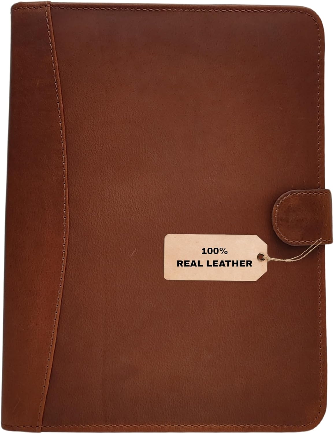 Leather Portfolio Padfolio Organizer – Professional Resume & Interview Portfolio Folder with Zipper Pocket, Card Slots & Pen Holders – Genuine Leather Business Portfolio Binder for Documents