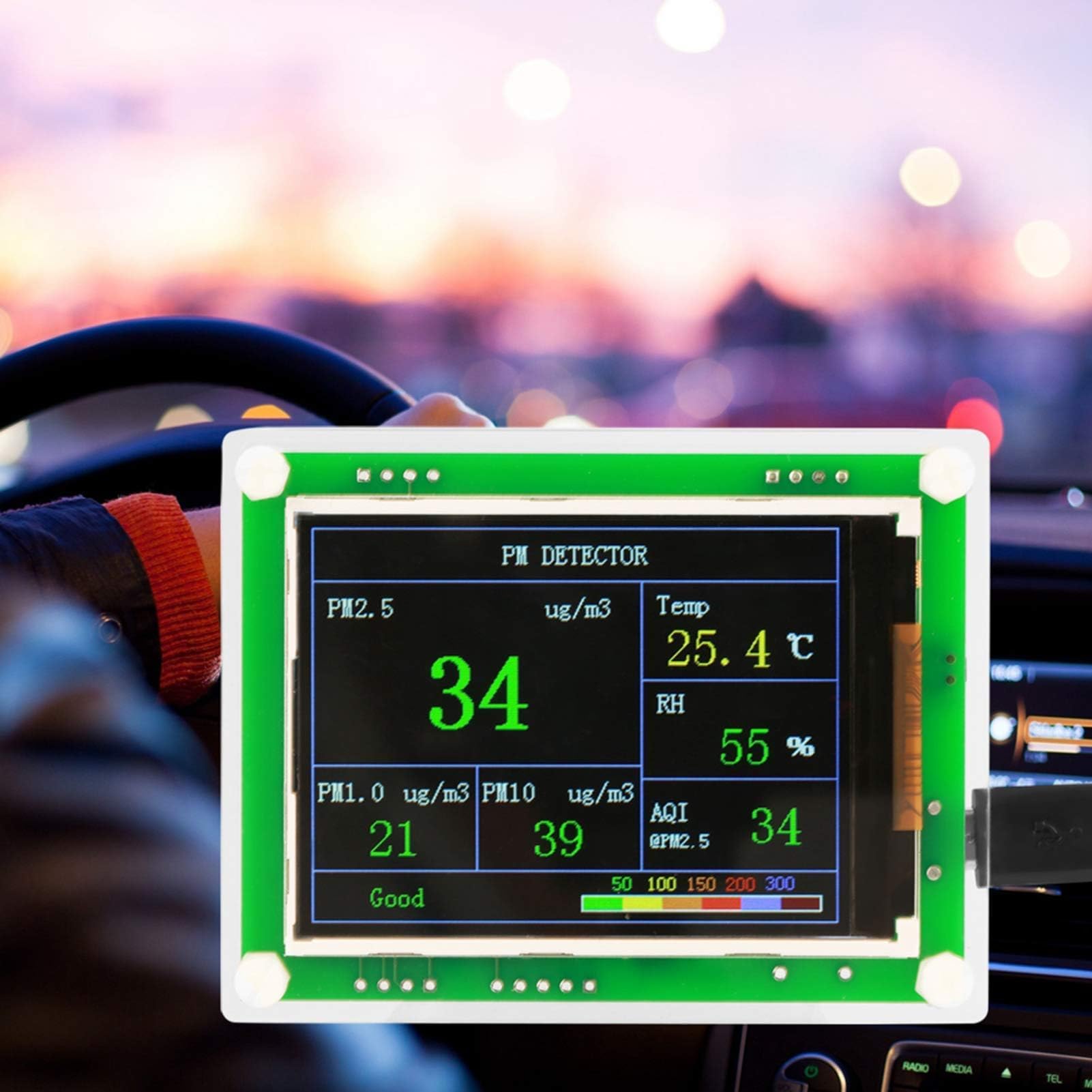 Digital Car Air Quality Monitor Digital Car PM2.5 Luftqualitätsdetektor Tester Meter AQI Home Gas Monitor Tester Meter AQI Home Gas Monitor
