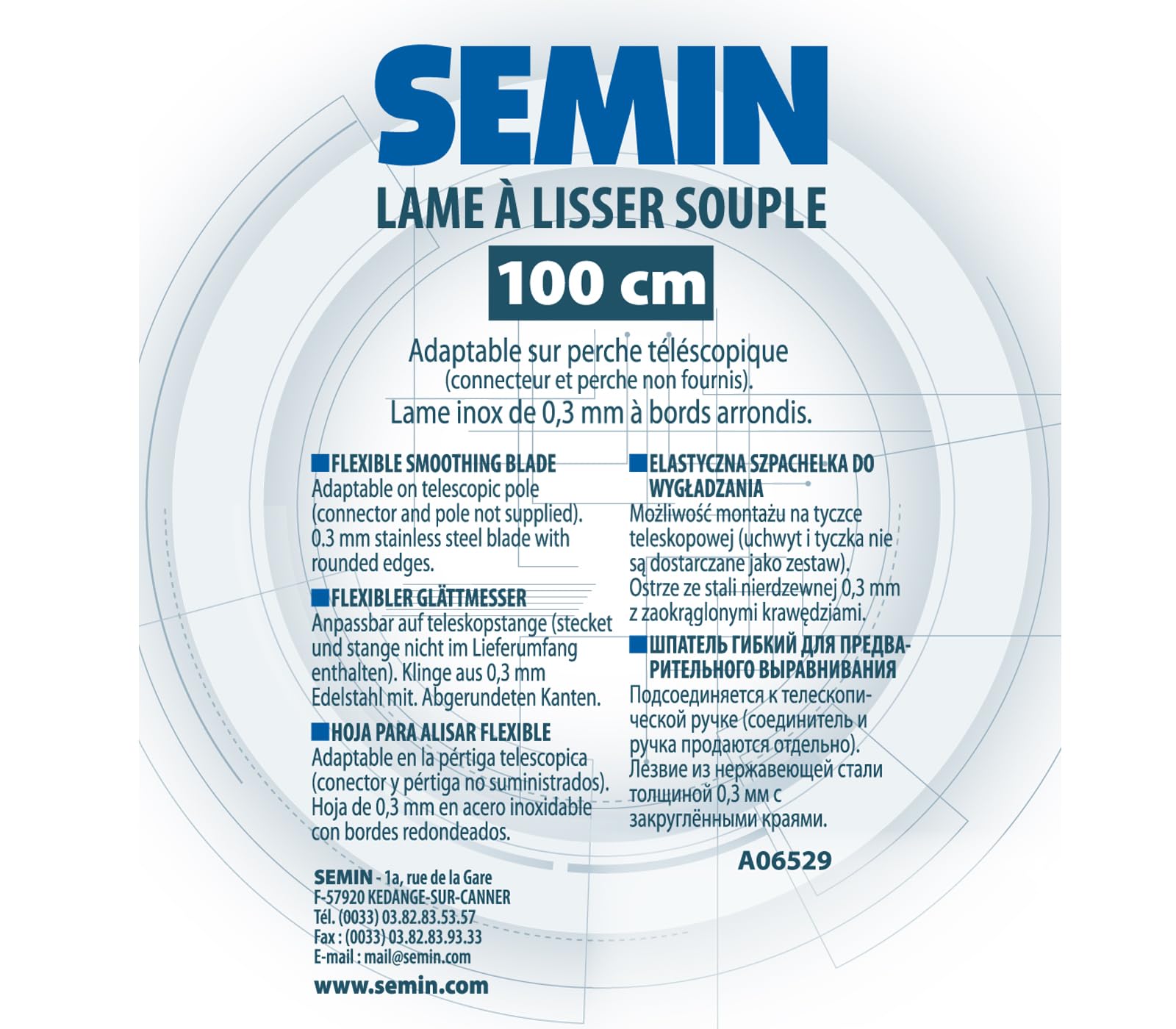 Semin - Lame CE 78 pour Enduire et Lisser - 100 cm