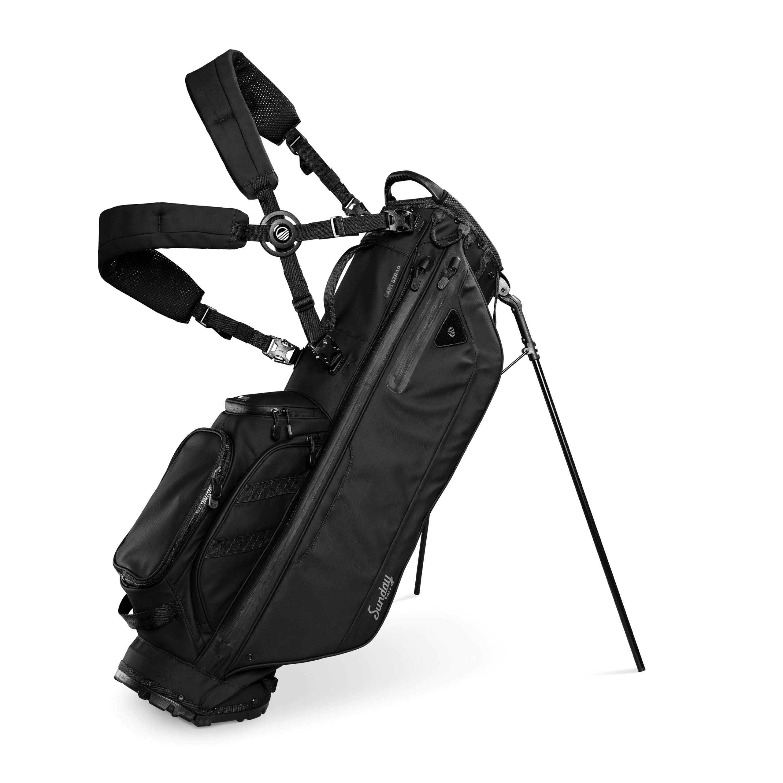 Sunday Golf Storm Ryder - Sacca da golf impermeabile con supporto, resistente alle intemperie con divisore a 5 vie, tasca gelida isolata, porta ombrello, approvato per carrello da golf