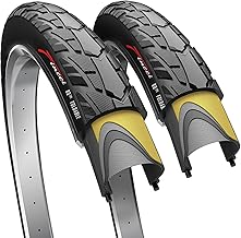 Fincci Bicycle Tyres 700 x 40c - Pair of Folding Tyres 28 x 1.6 Inches with 1 mm Puncture Protection - Bicycle Cover 42-62...