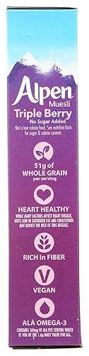 Miniatura 5 de Alpen Muesli de triple baya sin azúcar añadida cereales Muesli de estilo suizo grano integral proyecto verificado sin OMG saludable para el corazón